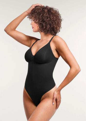 Naadloze zipper bodysuit string - borstondersteuning en interne clips